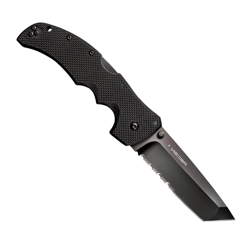 Black G-10 handle COLD STEEL RECON 1 lockback pocket knife with black tanto blade
