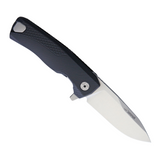 Black aluminum LIONSTEEL ROK pocket knife with satin finish M390 stainless steel blade