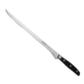Arcos Natura Slicing Knife (Flexible) 300mm. Warm rosewood handle for comfort and a single-forged NITRUM stainless steel blade for long-lasting sharpness and effortless slicing