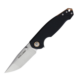 Viper Katla Linerlock Pocket Knife. 3.25-inch Stonewash Finish Bohler M390 Stainless Steel Blade. Black G10 Handle. Designed by Jesper Voxnaes.