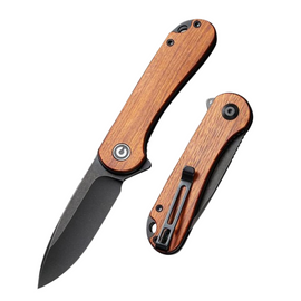 A stylish and functional CIVIVI C907U Elementum pocket knife with a D2 steel blade and Cuibourtia wood handle.