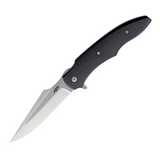 Patriot Bladewerx Lincoln Linerlock pocket knife with a satin and stonewash finish S35VN stainless steel blade and black G10 handle