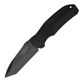 Black G-10 handle CAMILLUS folding pocket knife with black tanto blade