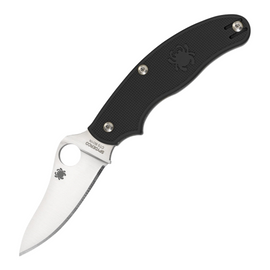 Spyderco UK Pen Knife Black, a Traditional Pocket Knife with a 3-Inch Satin Finish CTS-BD1 Stainless Steel Drop Point Blade and Black FRN Handle. Designed for the UK Market.