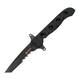 RKT M16 Special Forces Black, a Pocket Knife with a 3.5 inch serrated blade and black G10 handle.