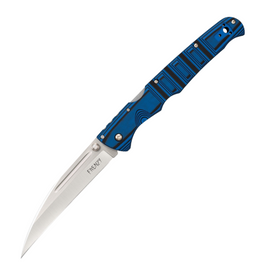 Black and blue handle Cold Steel Frenzy lockback pocket knife with Wharncliffe blade