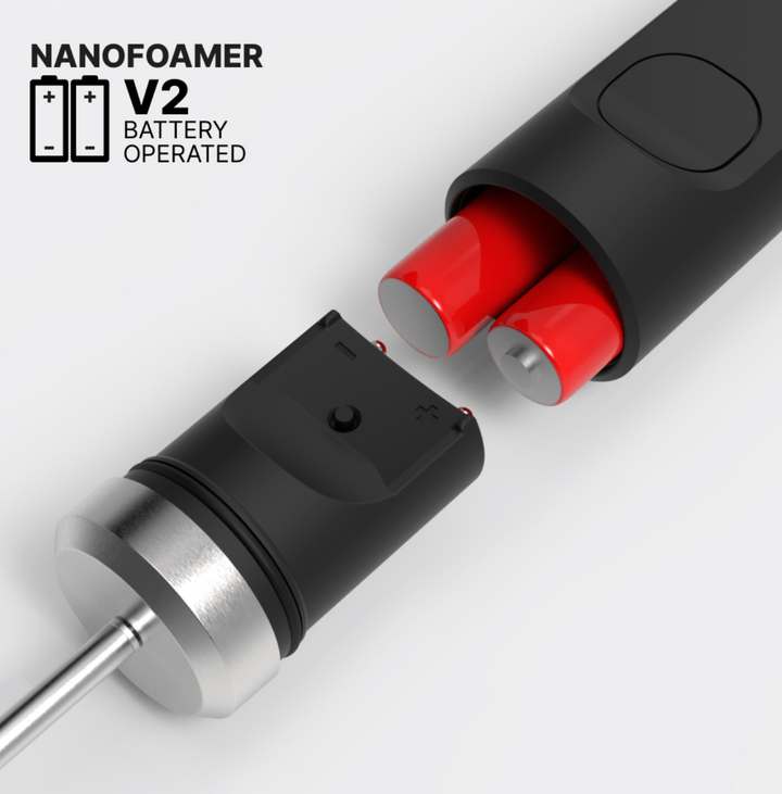 Subminimal NanoFoamer V2 Microfoam Milk Frother Stainless battery operated