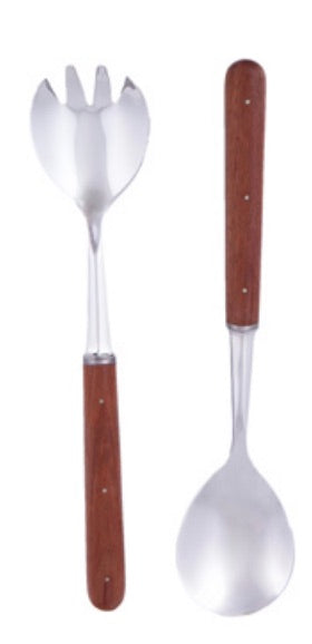 Laguiole En Aubrac 2pc Salad Set - Iron Bark Wood