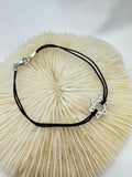 Silver-Plated Stainless Steel Star of David Cord Bracelet-4