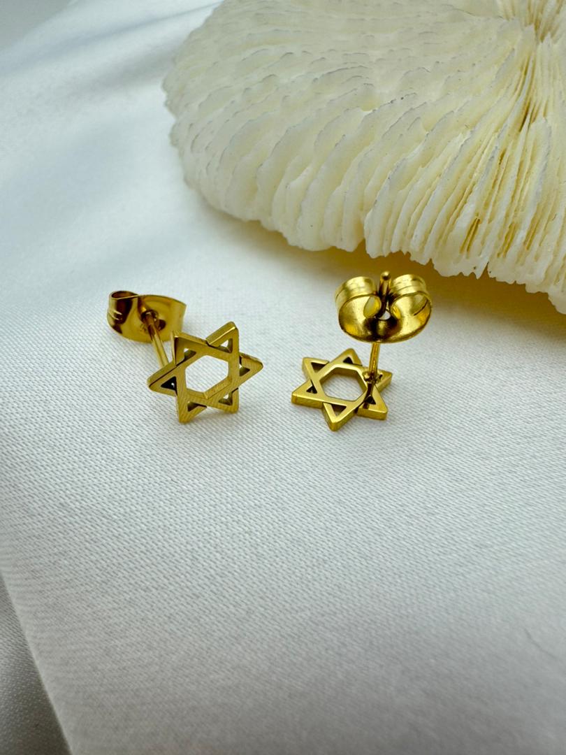 Order Israel 18k Gold Filled Star of David Stud Earrings-0