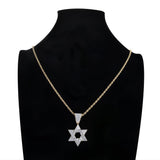 Order Israel 18K Gold Plated Star of David Pendant with Moissanite Stones