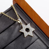 Order Israel 18K Gold Plated Star of David Pendant with Moissanite Stones