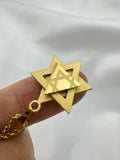 Order Israel 18K Gold Dipped Star of David 3 Layer Necklace-1