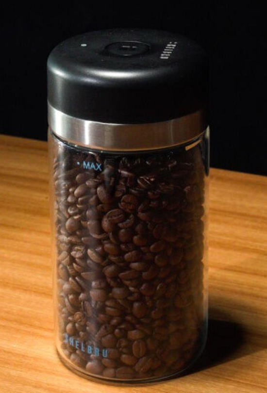Shelbru Smart Canister 800ml Glass Vacuum Jar White