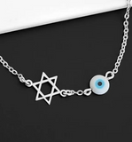 Dainty Star of David & Evil Eye Bracelet-2