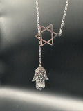 Order Israel Star of David and Hamsa Drop Necklace-2
