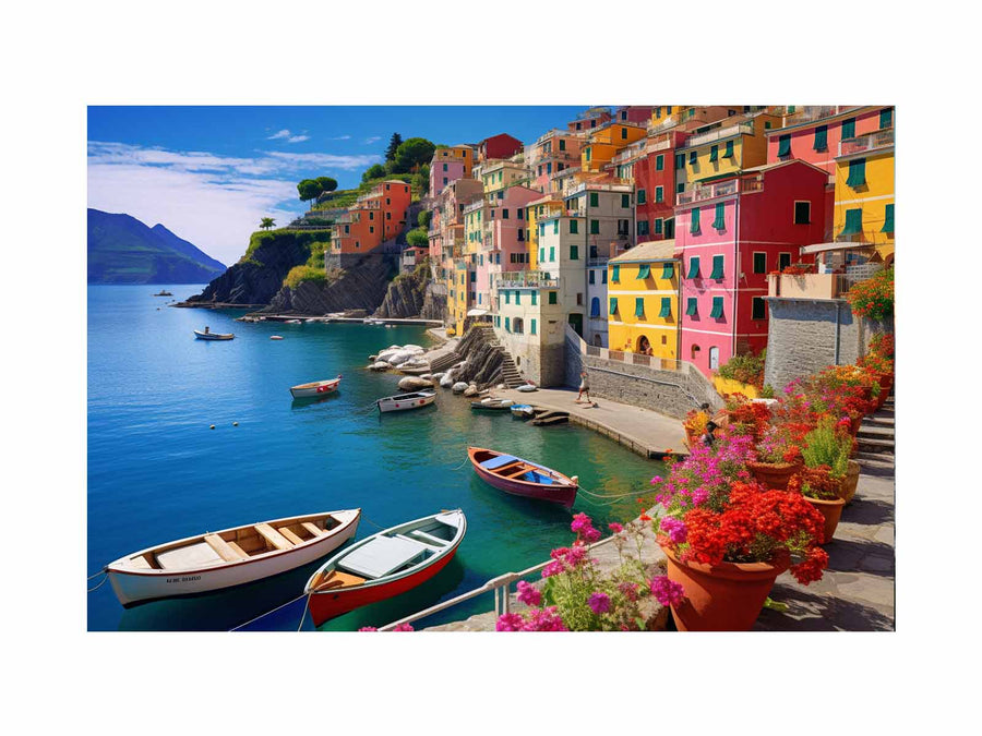 Cinque Terre in Italy Canvas Art Print-0