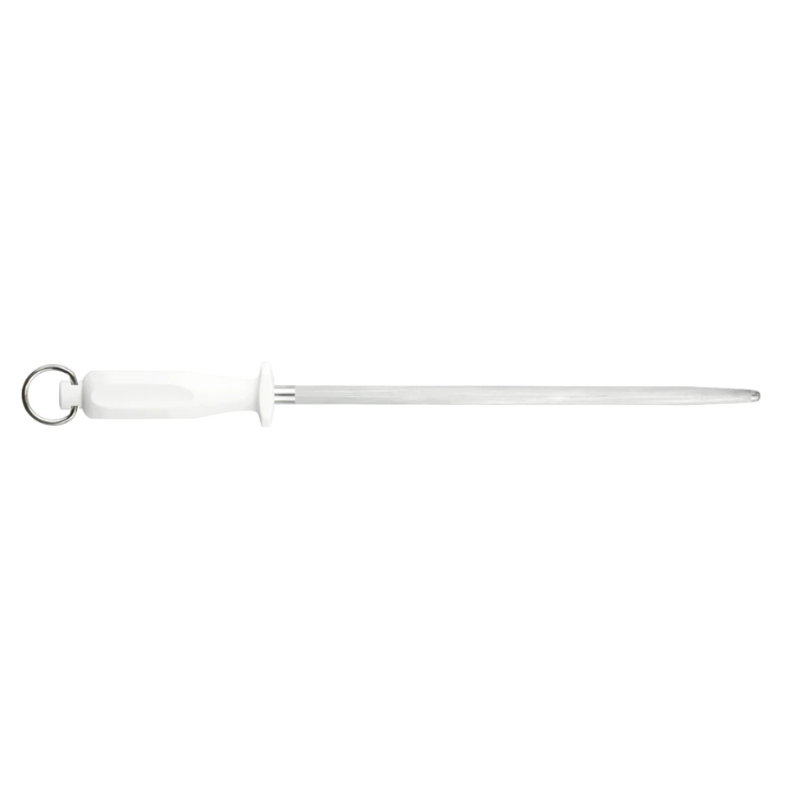 Victory Knives TI38 30cm flugel sharpening steel medium grit white handle with ring