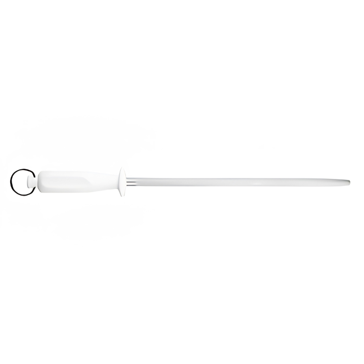 Victory Knives TI391 35cm flugel sharpening steel fine grit white handle with ring