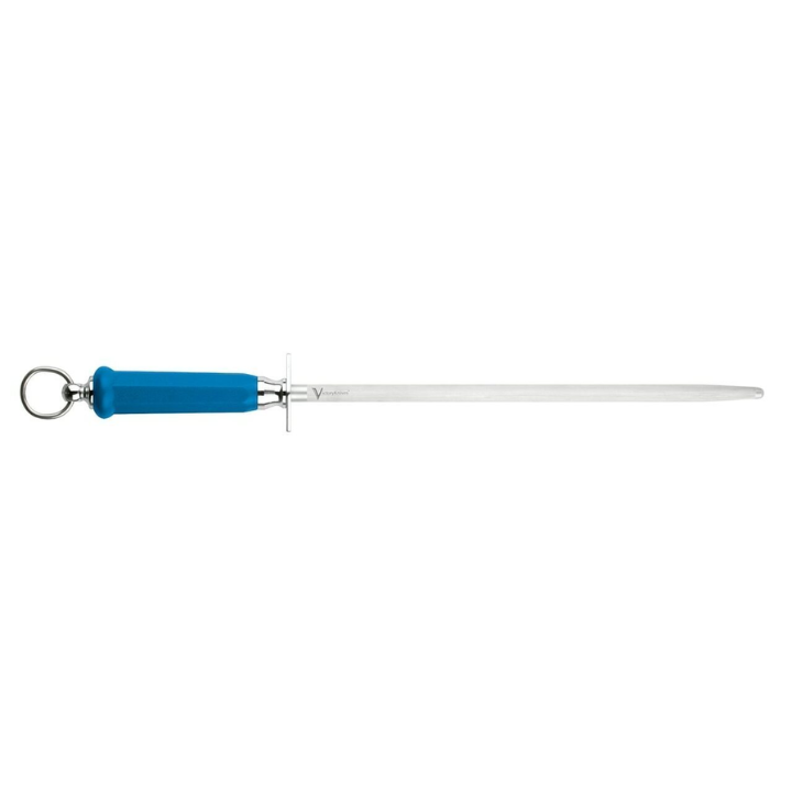 Victory Knives TI43B 30cm flugel sharpening steel fine grit blue handle with ring