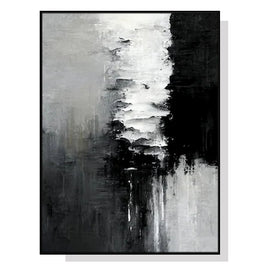 Wall Art 50cmx70cm Abstract Black White Artwork Black Frame Canvas