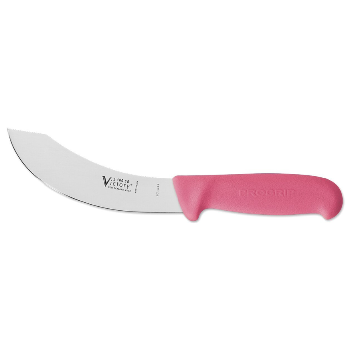 Victory Knives V210015200PA 15cm skinning knife pink ProGrip handle stainless steel meat processing hang sell