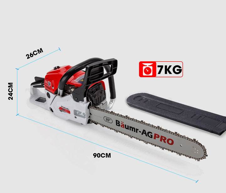 Baumr-AG 62CC Petrol Commercial Chainsaw 20 Bar E-Start Pruning Chain Saw
