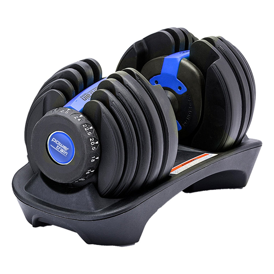 Powertrain 24KG Adjustable Home Gym Dumbbell - Blue