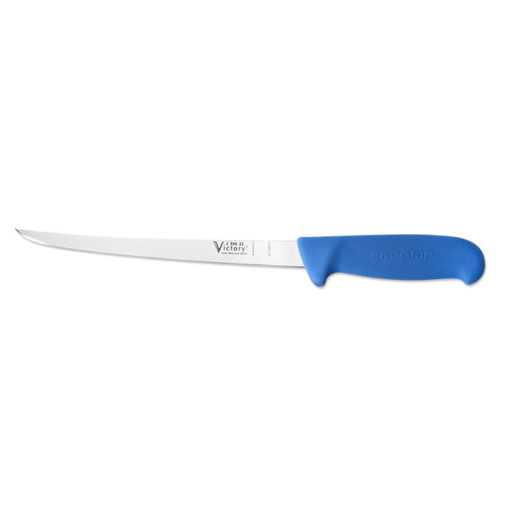Victory 22cm narrow fish filleting knife stainless steel blue Progrip handle