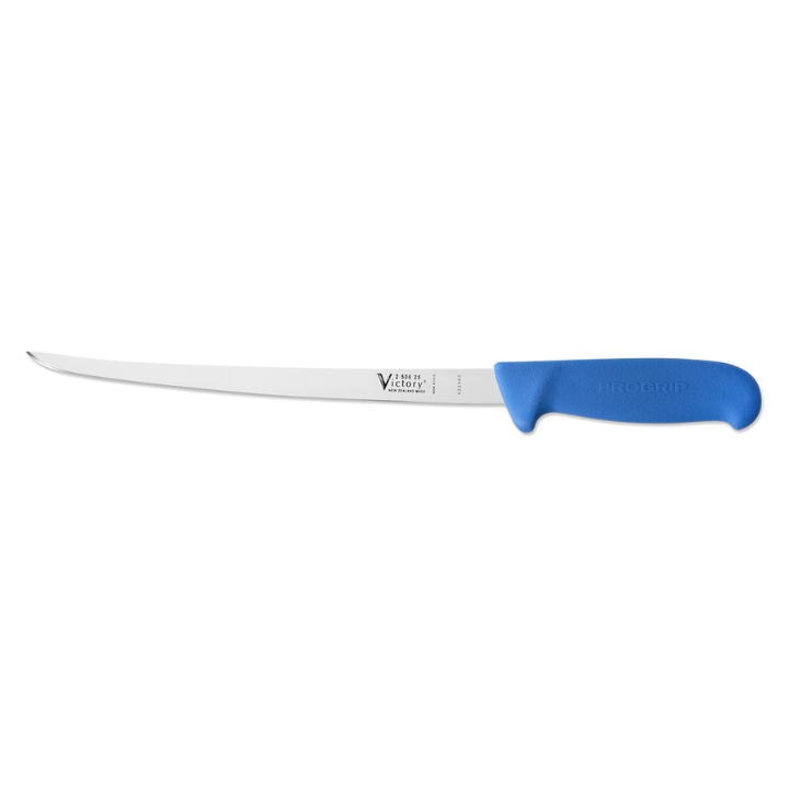 Victory 25cm narrow fish filleting knife stainless steel blue Progrip handle
