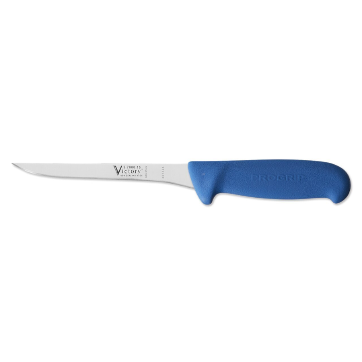 Victory 15cm flexible straight boning knife stainless steel blue Progrip handle