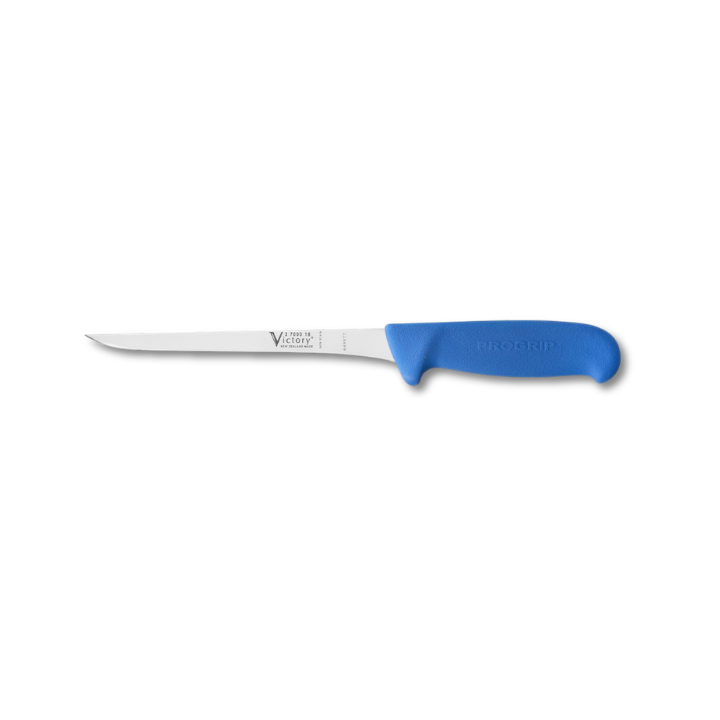 Victory 18cm flexible boning filleting knife stainless steel blue Progrip handle