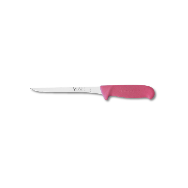 Victory 18cm flexible boning filleting knife stainless steel pink Progrip handle
