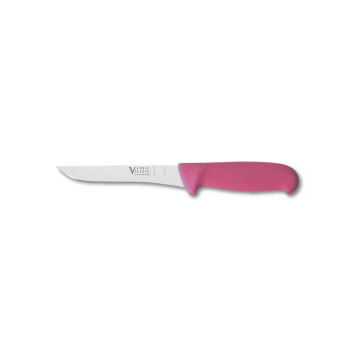 Victory 15cm straight boning knife stainless steel pink Progrip handle