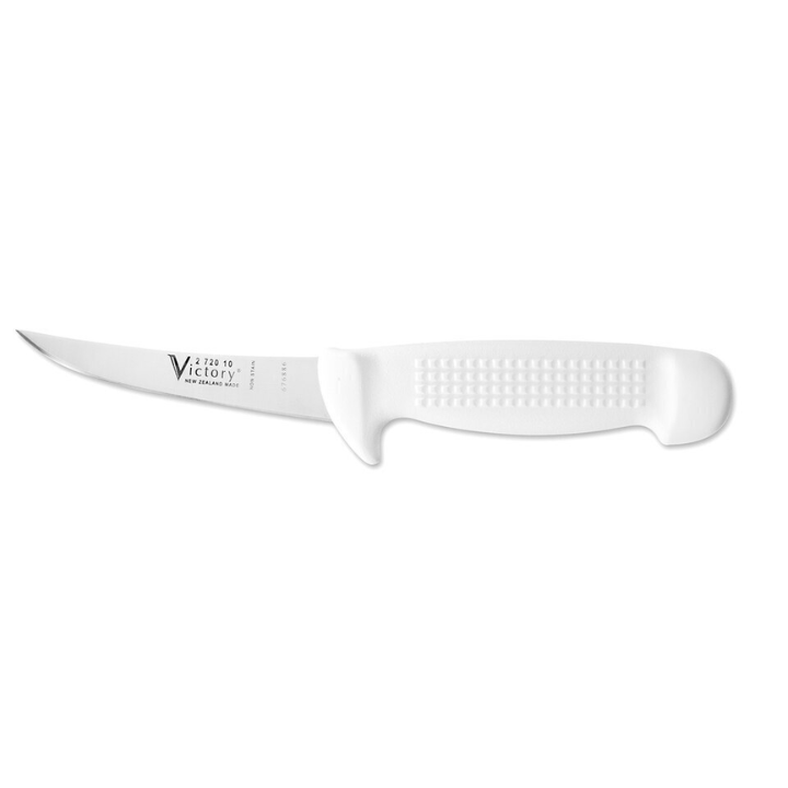 Victory 10cm flexible boning knife stainless steel white plastic handle