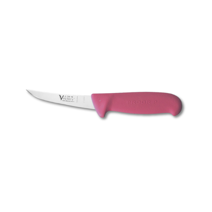 Victory 10cm straight flexible boning knife stainless steel pink Progrip handle