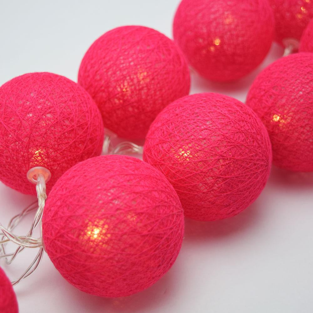 Cotton Rood Led 1 Set of 20 LED Red 5cm Cotton Ball Battery Powered String Lights Chri ...
