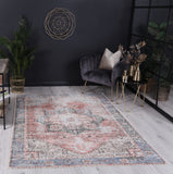 Vintage Crown Cezanne Terracotta Sky Distressed Vintage Rug 80x400
