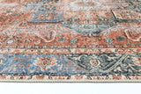 Vintage Crown Cezanne Terracotta Sky Distressed Vintage Rug 80x400