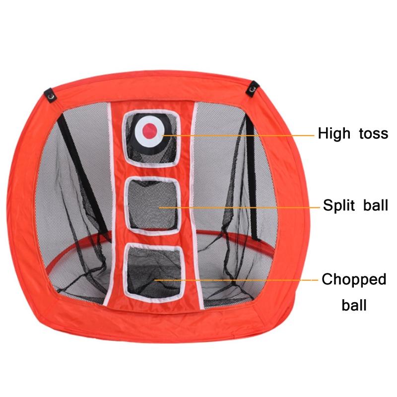 Foldable Square Golf Net for Indoor Practice - Red