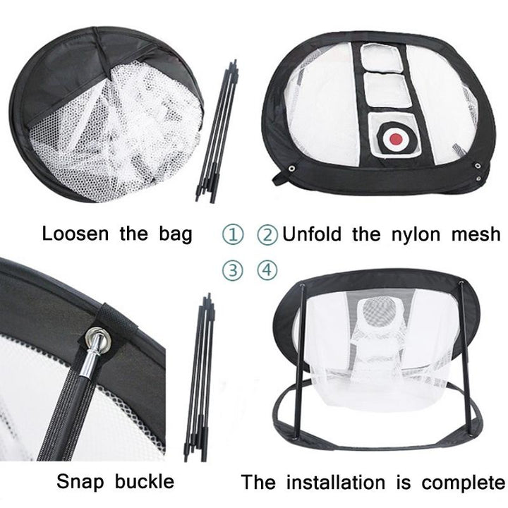 Foldable Square Golf Net for Indoor Practice - Red