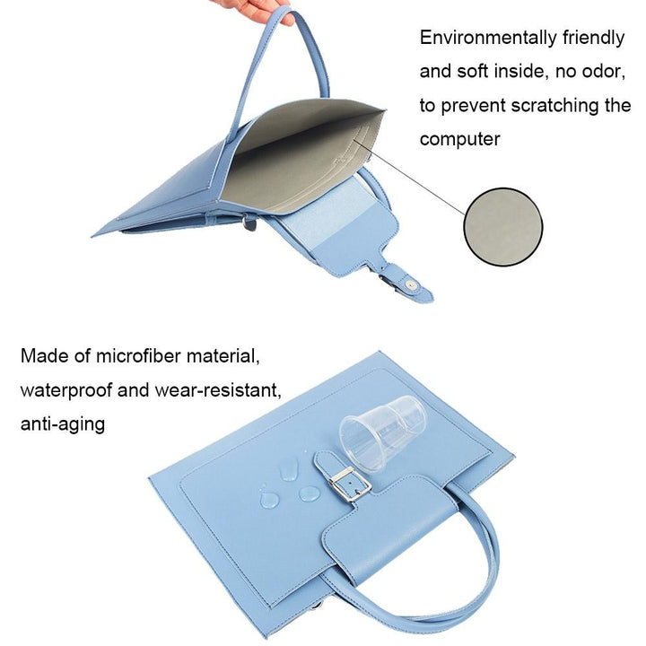 Waterproof Laptop Bag with Power Pack - 13 Inches Portable - Light Grey