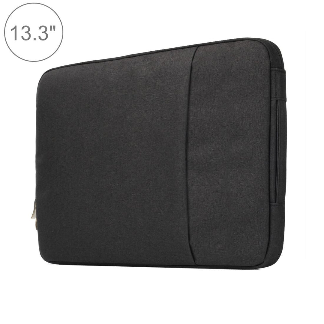 Universal Denim Laptop Bag for 13.3 Notebooks - Fits Macbook Air / Pro - Portable & Stylish - 35.5x26.5x2cm - Black