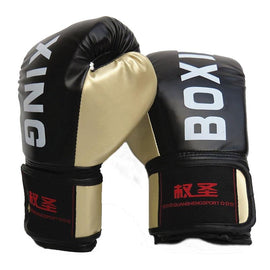 Adult Boxing Training Gloves For Sanda Fighting - Letter Pattern - Black