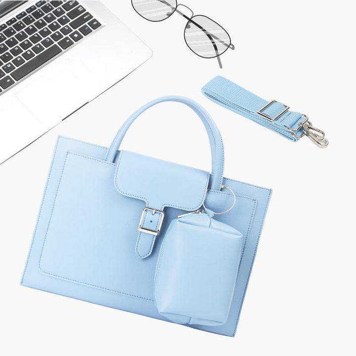 Waterproof Laptop Bag with Power Pack - 13 Inches Portable - Sky Blue