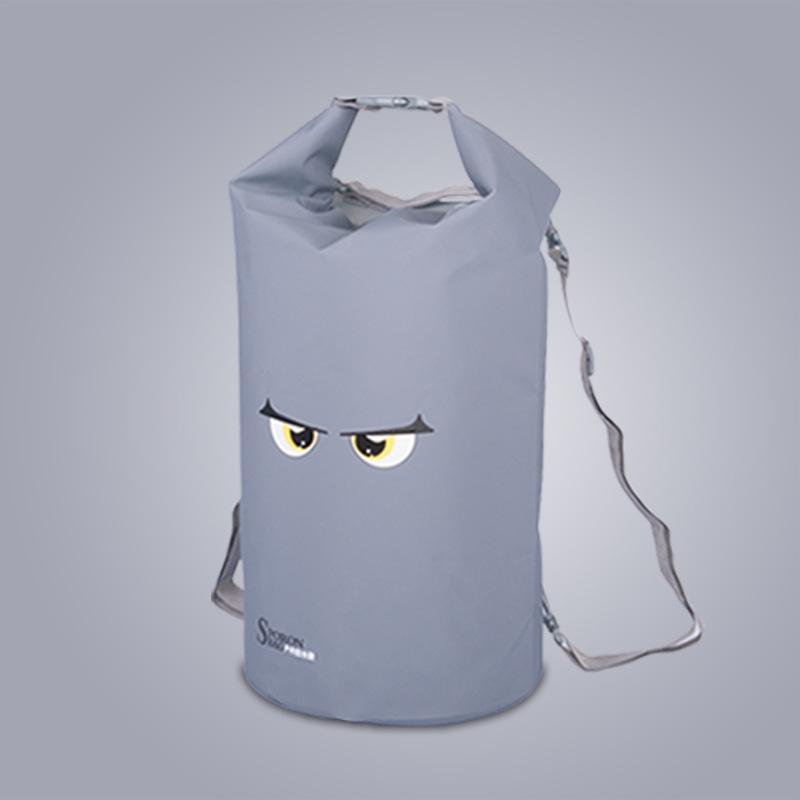 Waterproof Beach Bag For Outdoor Activities Pvc Mesh Cloth Storage Bucket For Swimming Rafting And Seaside Fun - Grey