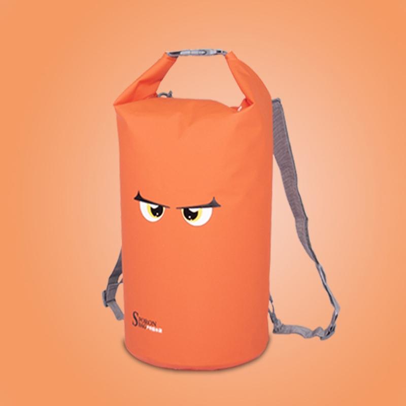 Waterproof Beach Bag For Outdoor Activities Pvc Mesh Cloth Storage Bucket For Swimming Rafting And Seaside Fun - Orange
