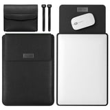 Lightweight 4-in-1 Leather Laptop Bag - 13 / 14 Inches Portable - Black
