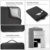 Universal Denim Laptop Bag for 15.4 Inch Notebooks - Fits Macbook Air / Pro - Portable & Stylish - 39.2x28.5x2cm - Dark Blue