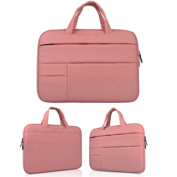 Portable Oxford Cloth Laptop Bag for 12 Devices - Multiple Pockets - Pink